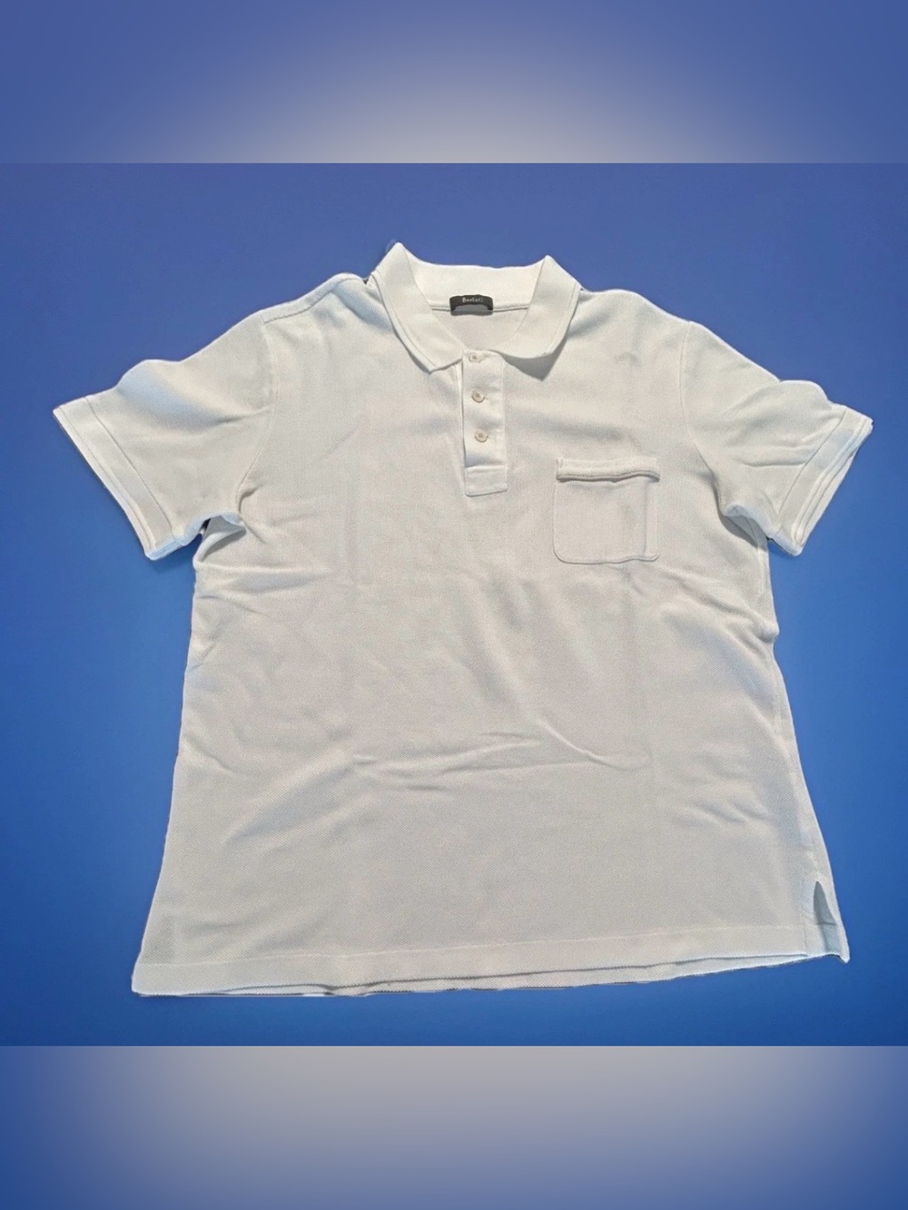 Berluti Pique Polo Shirt Men’s Large leather Detail Pocket Made In Italy